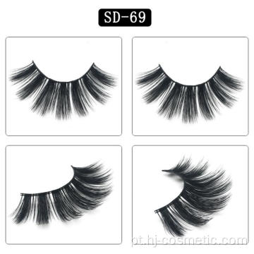 Black Cotton Stalk 3D Faux Mink Cílios Natural Longo 3D Cílios Falsos Falso Mink Lashes